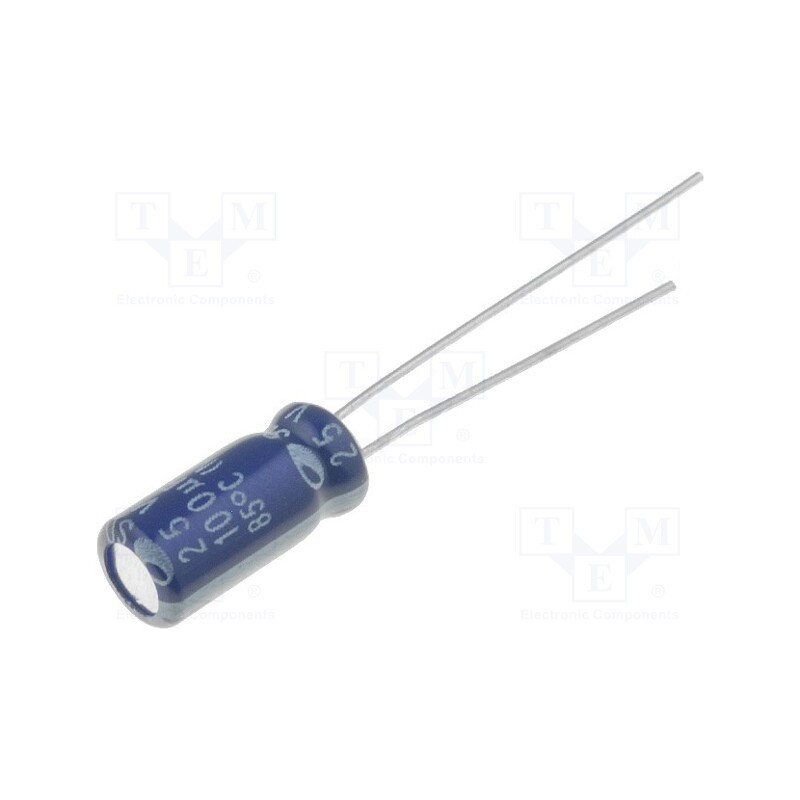 25 pcs x SAMWHA - SD1C107M05011PC - Capacitor: electrolytic, THT, 100uF, 16VDC, Ø5x11mm, Pitch: 2mm