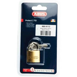 1 pcs - ABUS Key Weatherproof Brass Padlock, 6mm Shackle, 29mm Body