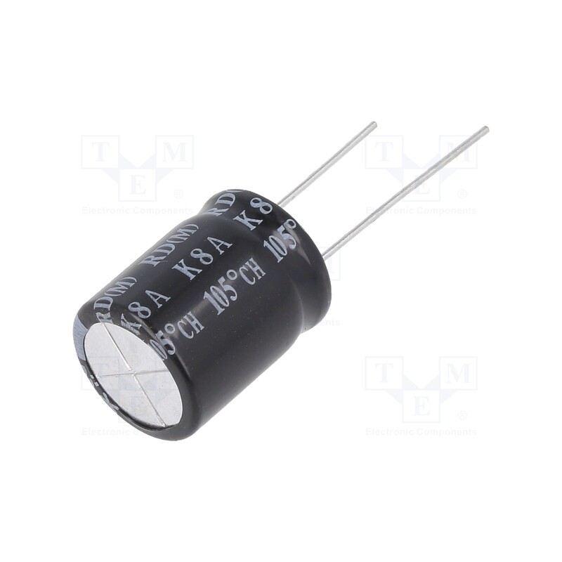 1 pcs x SAMXON - RD100U/250 - Capacitor: electrolytic, THT, 100uF, 250VDC, Ø16x20mm, Pitch: 7.5mm