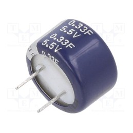 1 pcs x EATON ELECTRONICS - KW-5R5C334-R - Supercapacitor, THT, 330mF, 5.5VDC, -20÷80%, Ø13.5x8.3mm, 50Ω