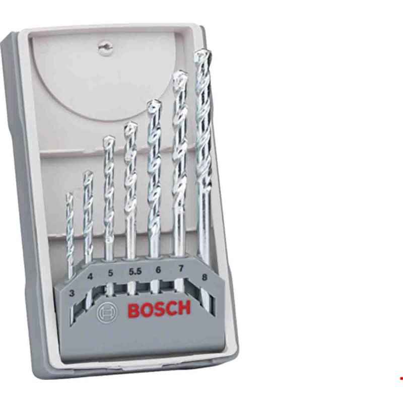 1 Set - Bosch 7-Piece for Multi-Material, 8mm Max, 3mm Min, Steel Bits
