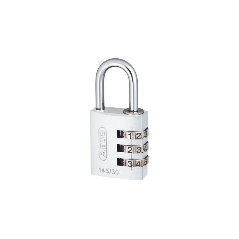 1 pcs - ABUS 145/30 Combination Weatherproof Aluminium, Steel Safety Padlock, 5mm Shackle, 30mm Body