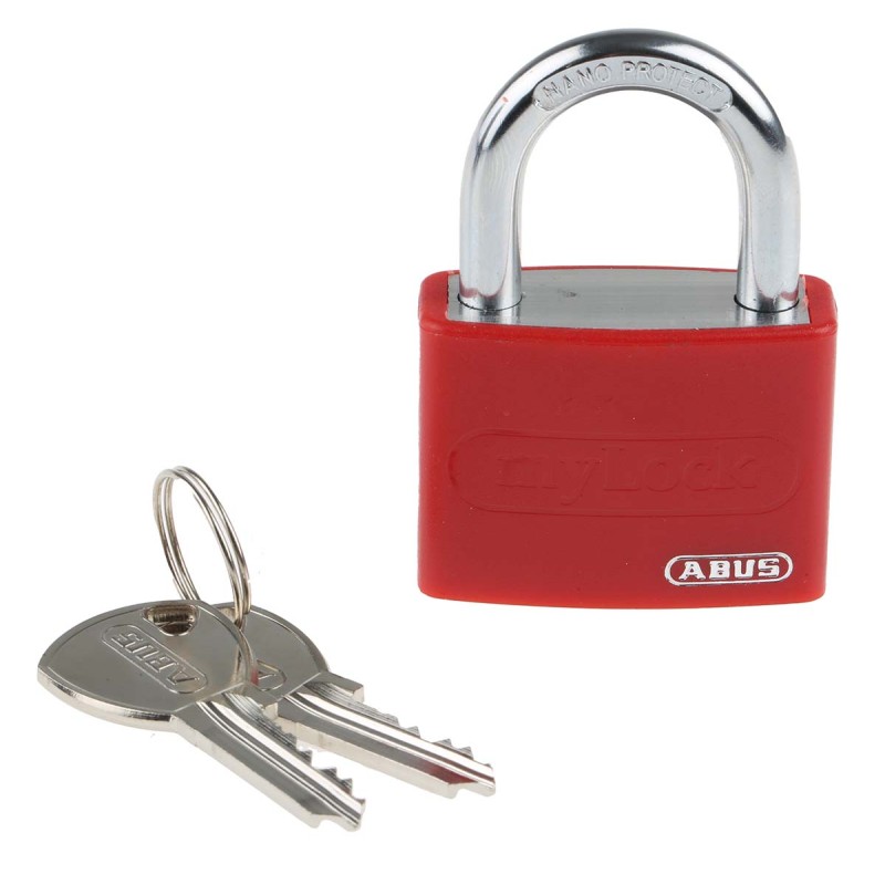 1 pcs - ABUS Key Weatherproof Aluminium, Steel Safety Padlock, 6.5mm Shackle, 43mm Body