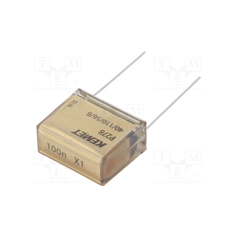 1 pcs x KEMET - P278SU104M480A - Capacitor: paper, X1, 100nF, 480VAC, 22.5mm, ±20%, THT, P278, 1000VDC