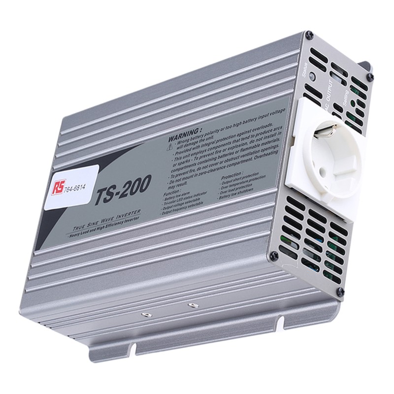 1 pcs - MEAN WELL Pure Sine Wave 200W Power Inverter, 10.5 - 15V dc Input, 230V ac Output