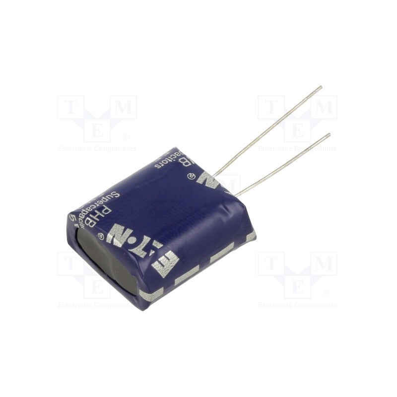1 pcs x EATON ELECTRONICS - PHB-5R0V255-R - Supercapacitor, THT, 2.5F, 5VDC, -10÷30%, Pitch: 5.3mm, 190mΩ, 14uA