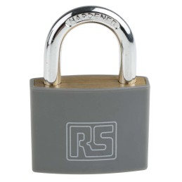 1 pcs - RS PRO Key Weatherproof Brass Padlock, 6mm Shackle, 43mm Body