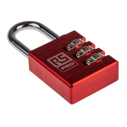1 pcs - RS PRO Combination Weatherproof Aluminium Combination Padlock, 5mm Shackle, 30mm Body