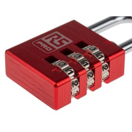 1 pcs - RS PRO Combination Weatherproof Aluminium Combination Padlock, 5mm Shackle, 30mm Body
