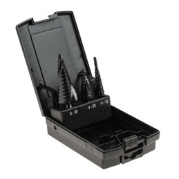 1 Set - EXACT 3-Piece Step Drill Bit Set for Metal, 30mm Max, 4mm Min, HSS Bits