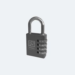 1 pcs - RS PRO Combination Aluminium Combination Padlock, 6mm Shackle, 40mm Body