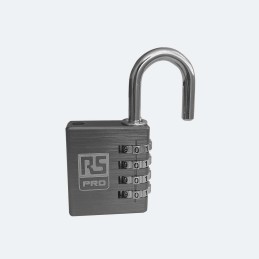 1 pcs - RS PRO Combination Aluminium Combination Padlock, 6mm Shackle, 40mm Body