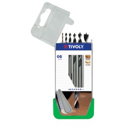 1 Set - Tivoly 6-Piece Wood Drill Bit Set for Wood, 8mm Max, 2mm Min
