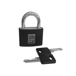 1 pcs - RS PRO Key Aluminium, Steel Padlock, Keyed Alike, 6mm Shackle, 43mm Body