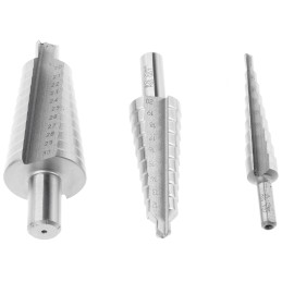 1 Set - EXACT 3-Piece Step Drill Bit Set for Metal, 30mm Max, 4mm Min, HSS Bits