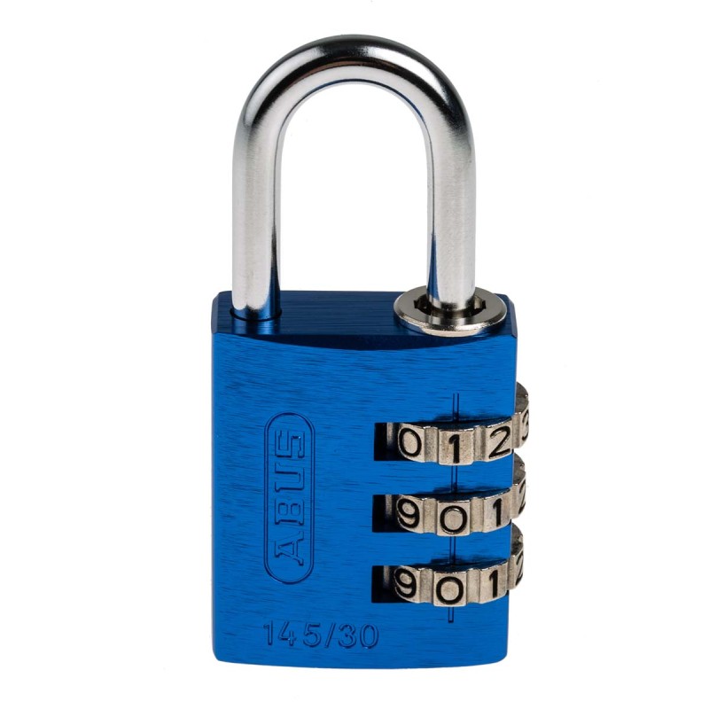 1 pcs - ABUS 145/30 Combination Weatherproof Aluminium, Steel Safety Padlock, 5mm Shackle, 30mm Body