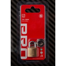 1 pcs - RS PRO Key Weatherproof Brass Padlock, 4mm Shackle, 20mm Body