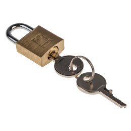1 pcs - RS PRO Key Weatherproof Brass Padlock, 4mm Shackle, 20mm Body