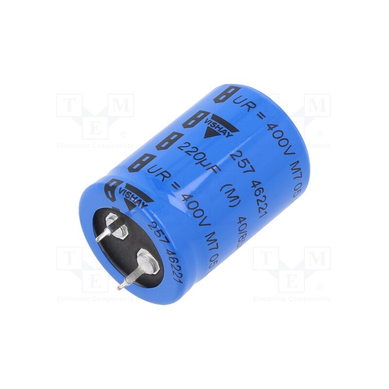 1 pcs x VISHAY - MAL225746221E3 - Capacitor: electrolytic, SNAP-IN, 220uF, 400VDC, Ø25x35mm, ±20%