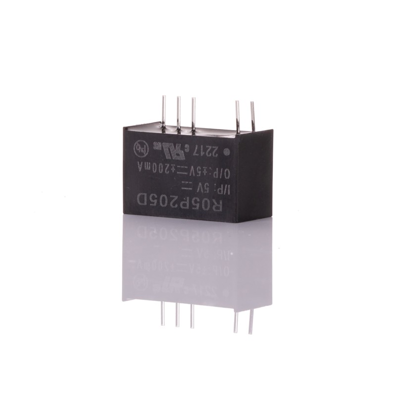 1 pcs - Recom DC-DC Converter, ±5V dc/ ±200mA Output, 4.5 - 5.5 V dc Input, 2W, Through Hole, +95°C Max Temp -40°C Min
