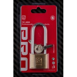 1 pcs - RS PRO Key Weatherproof Brass Padlock, 6mm Shackle, 40mm Body