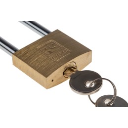 1 pcs - RS PRO Key Weatherproof Brass Padlock, 6mm Shackle, 40mm Body