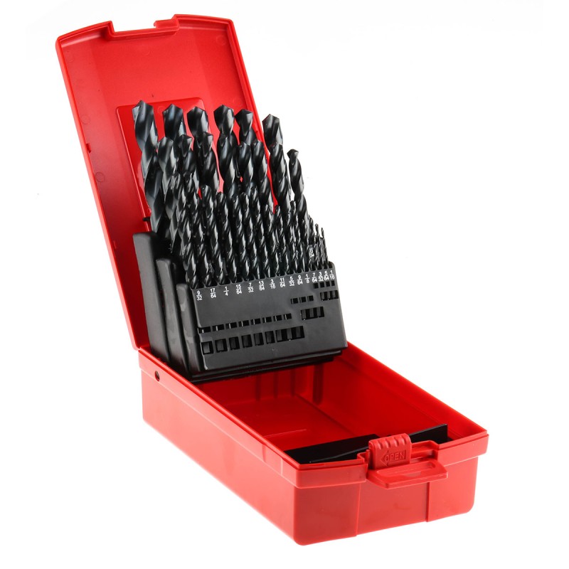 1 Set - Dormer 29-Piece Twist Drill Bit Set for Multi-Material, 1/2in Max, 1/16in Min, HSS Bits