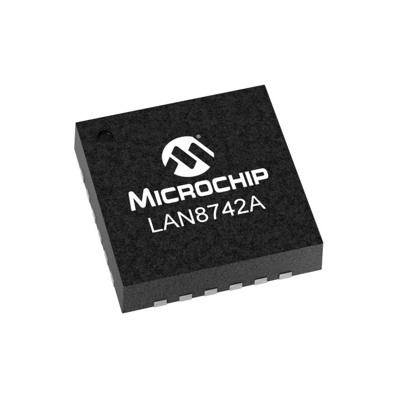 10 pcs - Microchip LAN8742A-CZ-TR, Ethernet Transceiver, 10-100Mbps, 3.3 V, 24-Pin SQFN