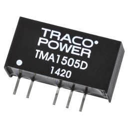 1 pcs - TRACOPOWER TMA DC-DC Converter, ±5V dc/ ±100mA Output, 13.5 - 16.5 V dc Input, 1W, Through Hole, +85°C Max Temp