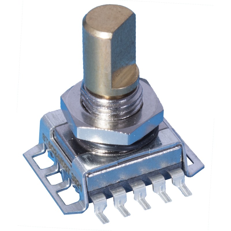 10 pcs - Elma 16 Pulse 2 bit Quadrature Mechanical Rotary Encoder with a 6 mm Slotted Shaft