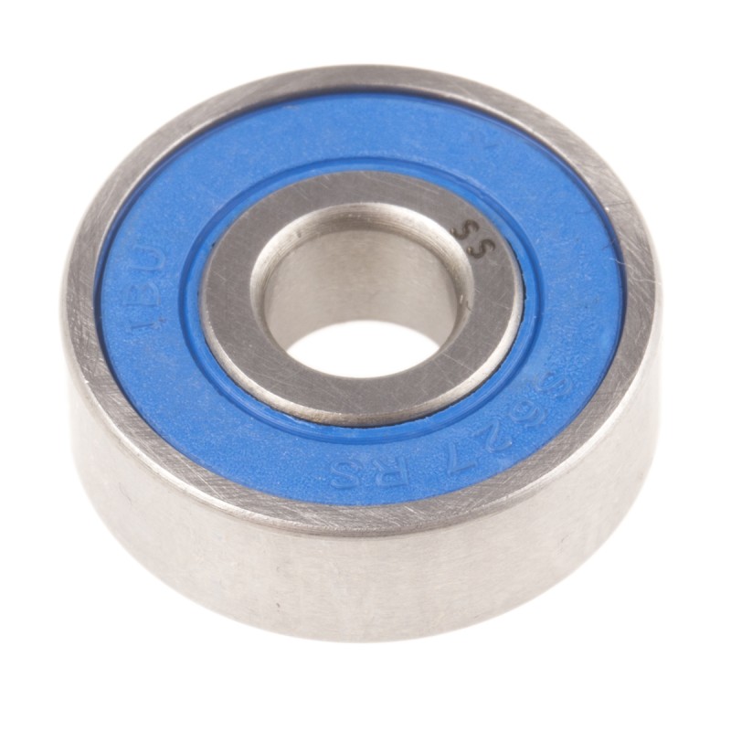 1 pcs - RS PRO SS627-2RS Single Row Deep Groove Ball Bearing- Both Sides Sealed 7mm I.D, 22mm O.D