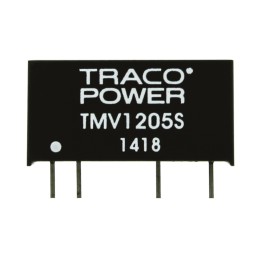 1 pcs - TRACOPOWER TMV DC-DC Converter, 5V dc/ 200mA Output, 10.8 - 13.2 V dc Input, 1W, Through Hole, +85°C Max Temp