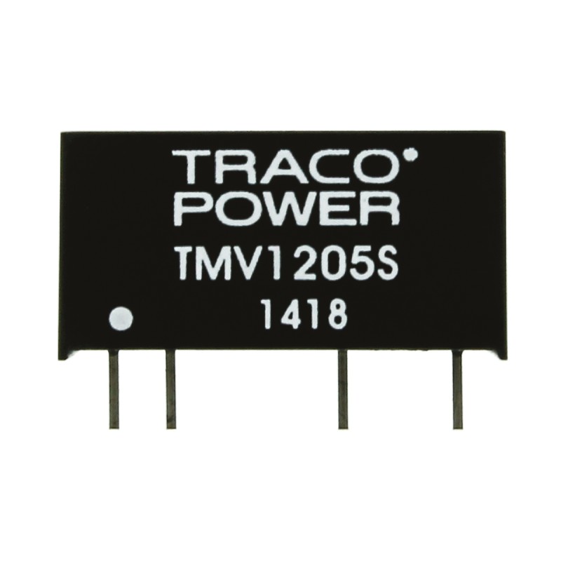 1 pcs - TRACOPOWER TMV DC-DC Converter, 5V dc/ 200mA Output, 10.8 - 13.2 V dc Input, 1W, Through Hole, +85°C Max Temp