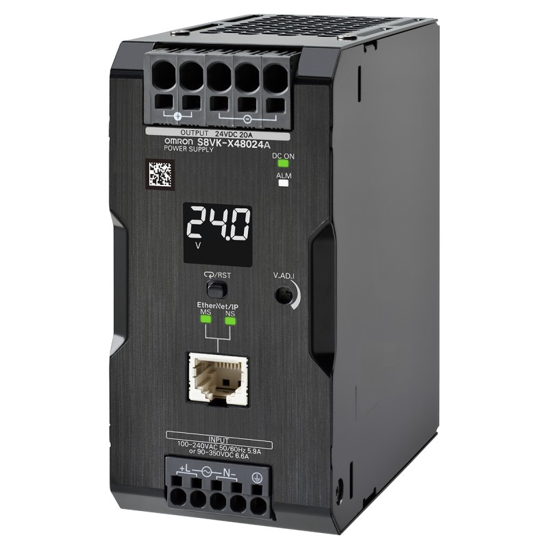 1 pcs - Omron S8VK-V Switch Mode DIN Rail Power Supply, 230V ac ac, dc Input, 24V dc dc Output, 20A Output, 480W