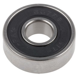 1 pcs - FAG 607-2RS Single Row Deep Groove Ball Bearing- Both Sides Sealed 7mm I.D, 19mm O.D