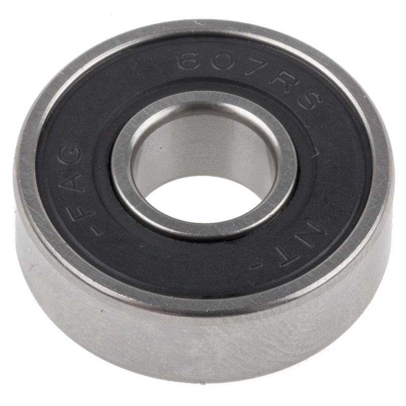 1 pcs - FAG 607-2RS Single Row Deep Groove Ball Bearing- Both Sides Sealed 7mm I.D, 19mm O.D