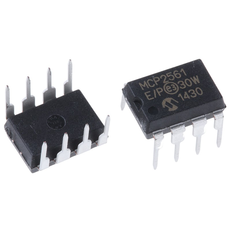 10 pcs - Microchip MCP2561-E/P, CAN Transceiver 1Mbps IEC 61000-4-2, 8-Pin PDIP