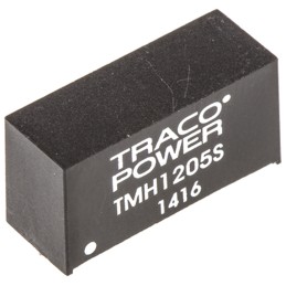 1 pcs - TRACOPOWER TMH DC-DC Converter, 5V dc/ 400mA Output, 10.8 - 13.2 V dc Input, 2W, Through Hole, +85°C Max Temp
