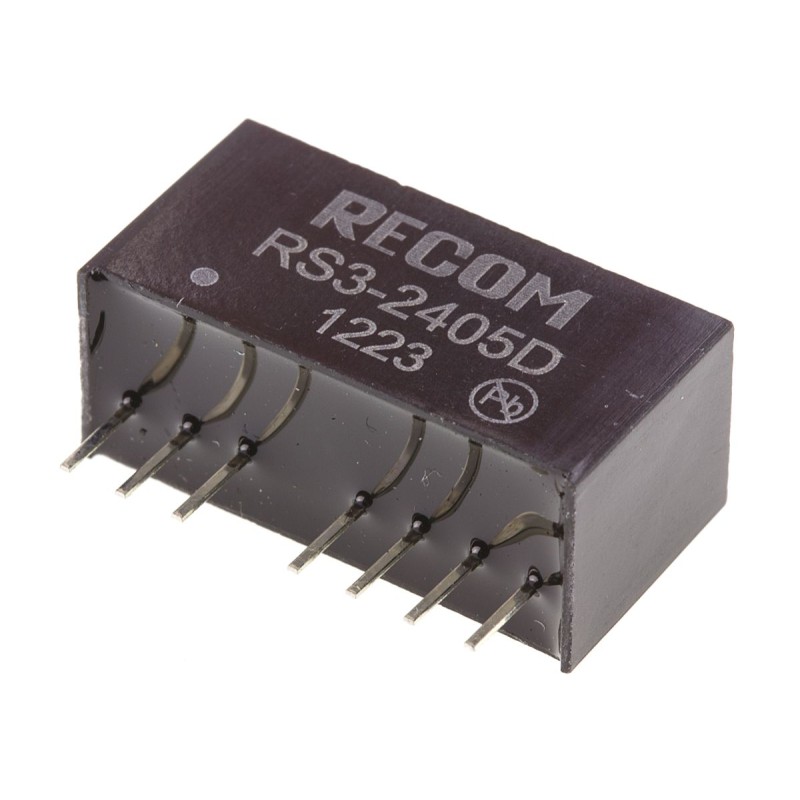 1 pcs - Recom RS3 DC-DC Converter, ±5V dc/ ±125mA Output, 18 - 36 V dc Input, 3W, Through Hole, +71°C Max Temp -40°C Min