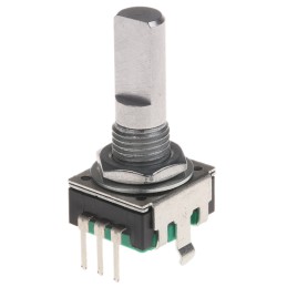10 pcs - Bourns 24 Pulse Incremental Mechanical Rotary Encoder with a 6 mm Flat Shaft (Not Indexed), Through Hole