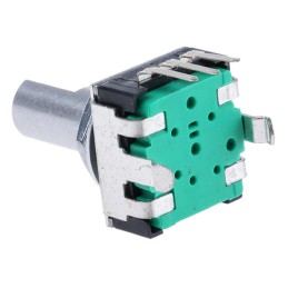 10 pcs - Bourns 24 Pulse Incremental Mechanical Rotary Encoder with a 6 mm Flat Shaft, Through Hole