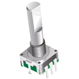 10 pcs - Bourns 18 Pulse Incremental Mechanical Rotary Encoder with a 6 mm Knurl Shaft (Not Indexed), Through Hole