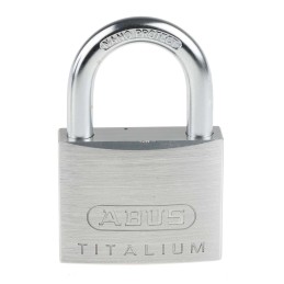1 pcs - ABUS 64TI Key Weatherproof Titanium Weatherproof Padlock, 8mm Shackle, 50mm Body