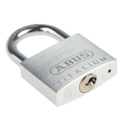 1 pcs - ABUS 64TI Key Weatherproof Titanium Weatherproof Padlock, 8mm Shackle, 50mm Body