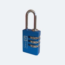 1 pcs - RS PRO Combination Aluminium Combination Padlock, 3mm Shackle, 23mm Body