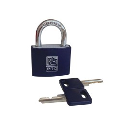 1 pcs - RS PRO Key Aluminium, Steel Padlock, Keyed Alike, 6mm Shackle, 43mm Body