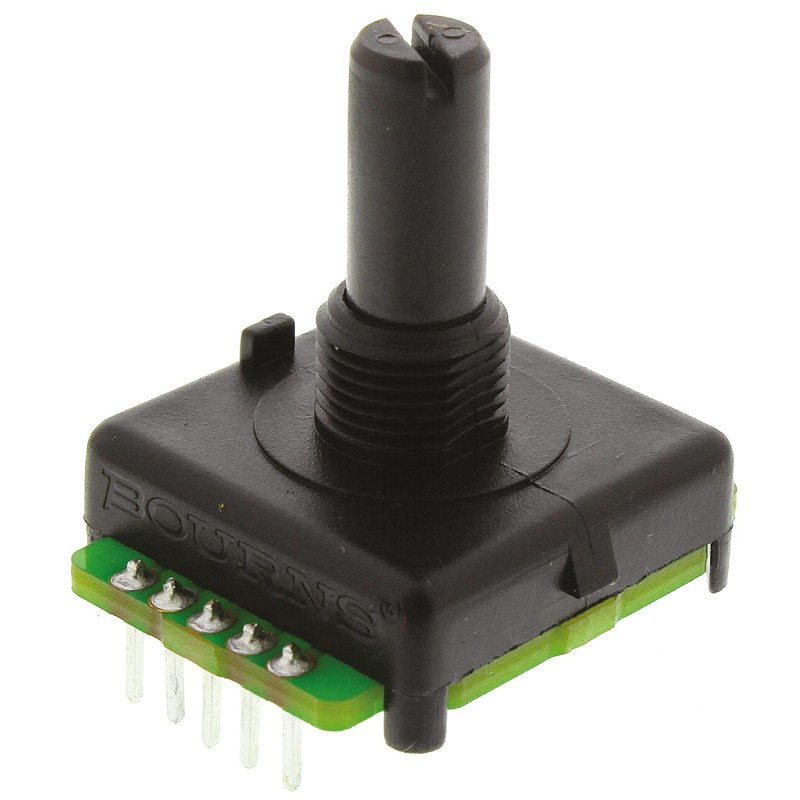 25 pcs - Bourns 128 Pulse Absolute Mechanical Rotary Encoder with a 6.35 mm Plain with Slot Shaft (Not Indexed), Bracket Mount