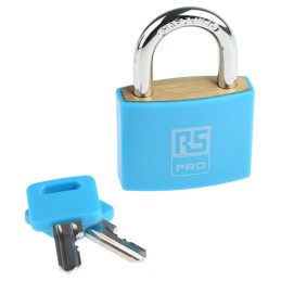 1 pcs - RS PRO Key Weatherproof Brass Padlock, 6mm Shackle, 43mm Body