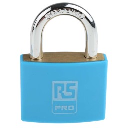 1 pcs - RS PRO Key Weatherproof Brass Padlock, 6mm Shackle, 43mm Body