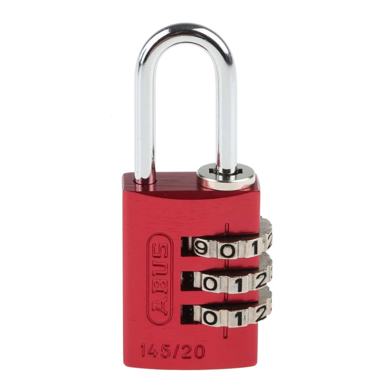 1 pcs - ABUS 145/20 Combination Weatherproof Aluminium, Steel Safety Padlock, 3mm Shackle, 20mm Body
